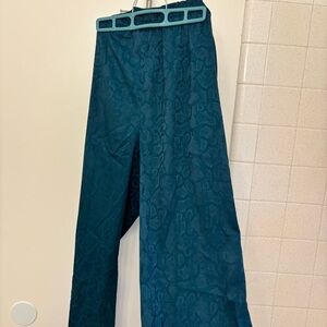 Savage X Fenty Unisex Satin Snakeskin Pajama Pants Size XS Glam Inclusive Teal
